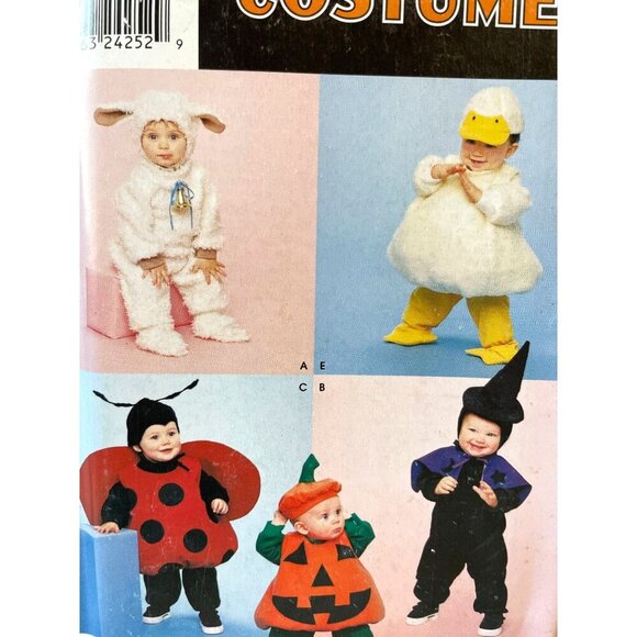Simplicity 0638 9318 Costumes Halloween Duck Lamb Ladybug Pumpkin Size 1/2 - 4 - Picture 2 of 3